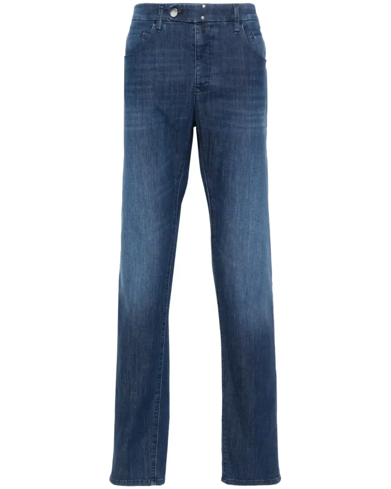 Incotex Tapered-Jeans mit Logo-Patch - Blau Blau