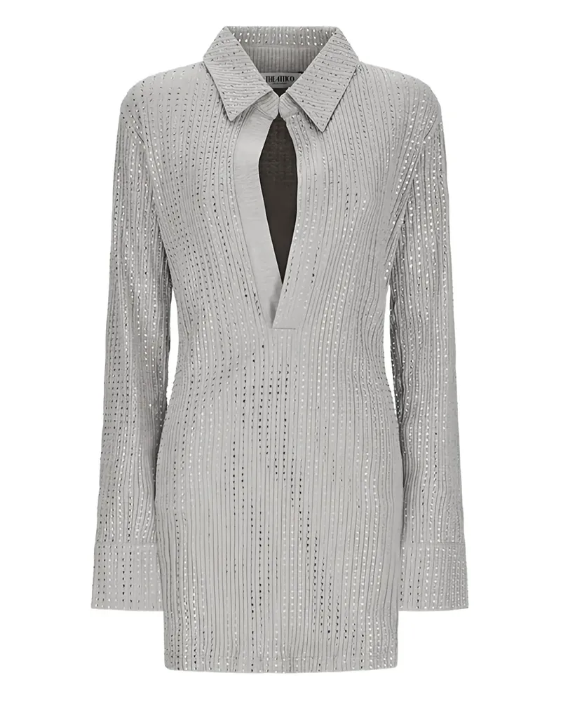 ATTICO Minikleid mit Kristallen - Grau Grau