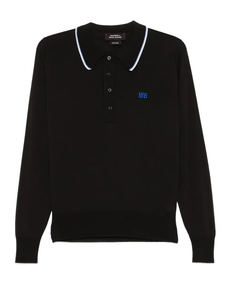 Wales Bonner Henry collared polo shirt - Braun Braun