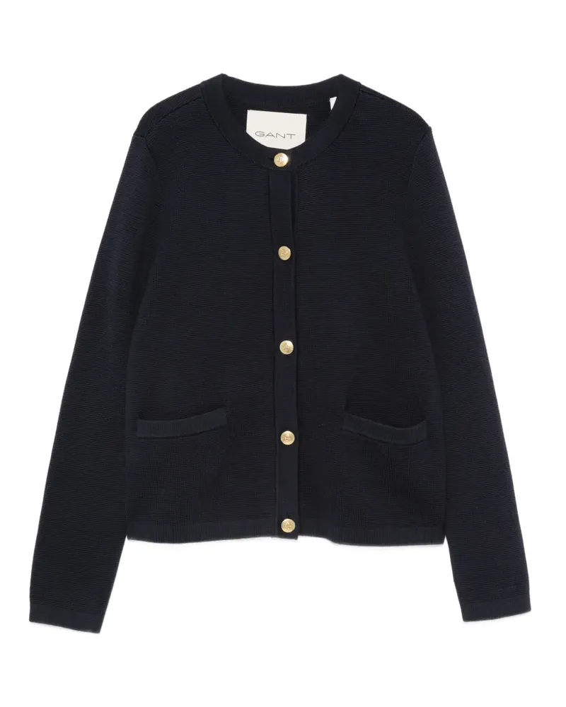 Gant logo-buttoned patch-pocket cardigan - Blau Blau