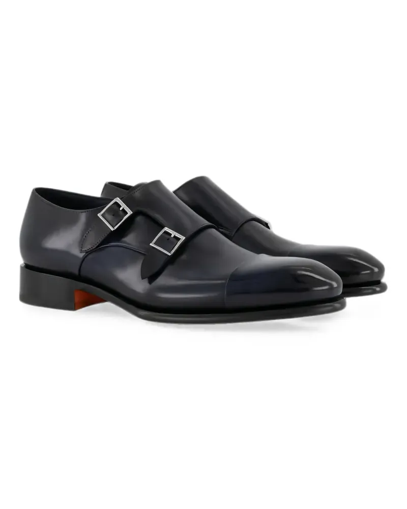 Santoni Monk-Schuhe mit doppelter Schnalle - Blau Blau
