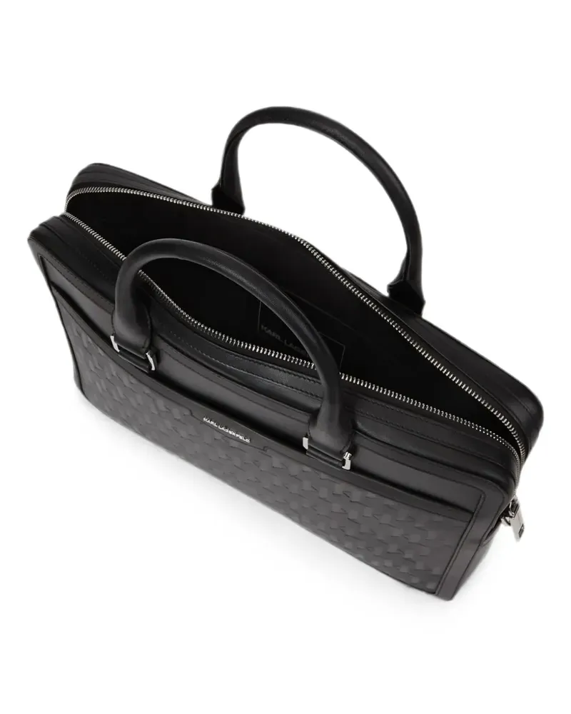 Karl Lagerfeld K/Loom Aktentasche aus Leder - Schwarz Schwarz