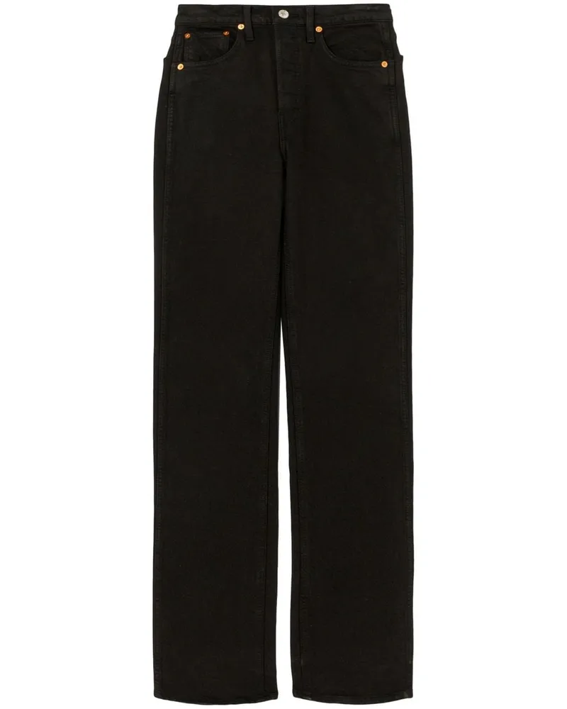 RE/DONE Gerade Jeans mit hohem Bund - Schwarz Schwarz