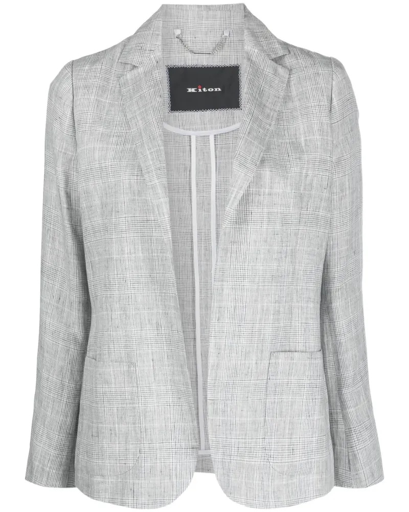 Kiton Karierter Blazer - Grau Grau