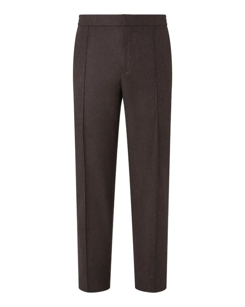 Ermenegildo Zegna Dunkelbraune Hose aus Wolle, Seide und Kaschmir Braun