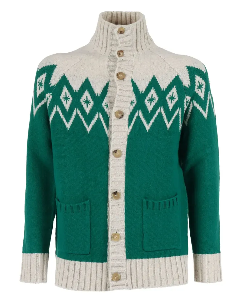 Ballantyne Cardigan mit Stehkragen - Grün Grün