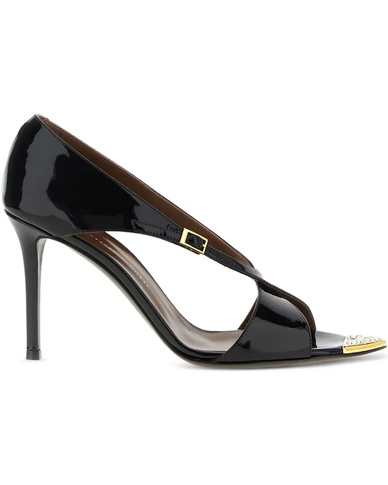 Giuseppe Zanotti Intrigo Sandalen mit verziertem Absatz 105mm - Schwarz Schwarz
