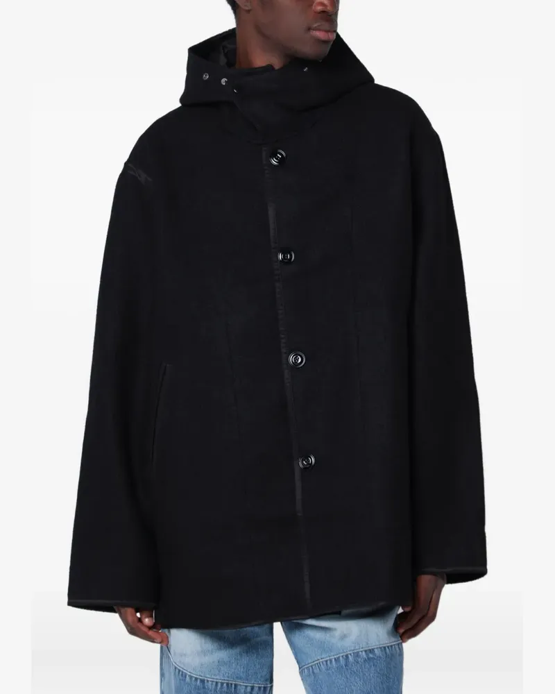 Our Legacy Wendbare Kapuzenjacke - Schwarz Schwarz