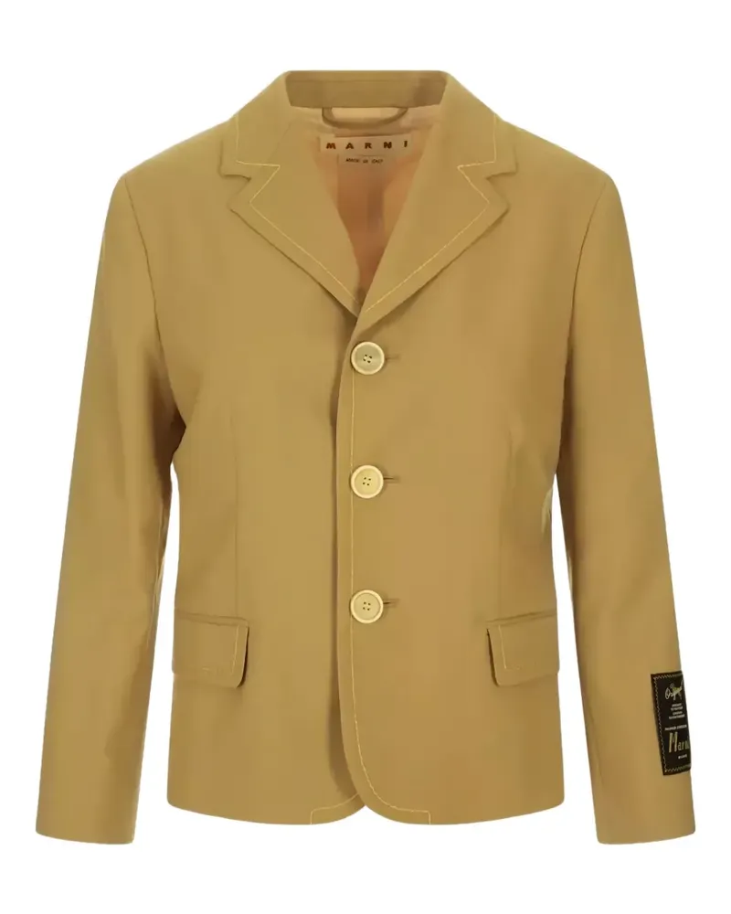 Marni button logo blazer - Nude Nude