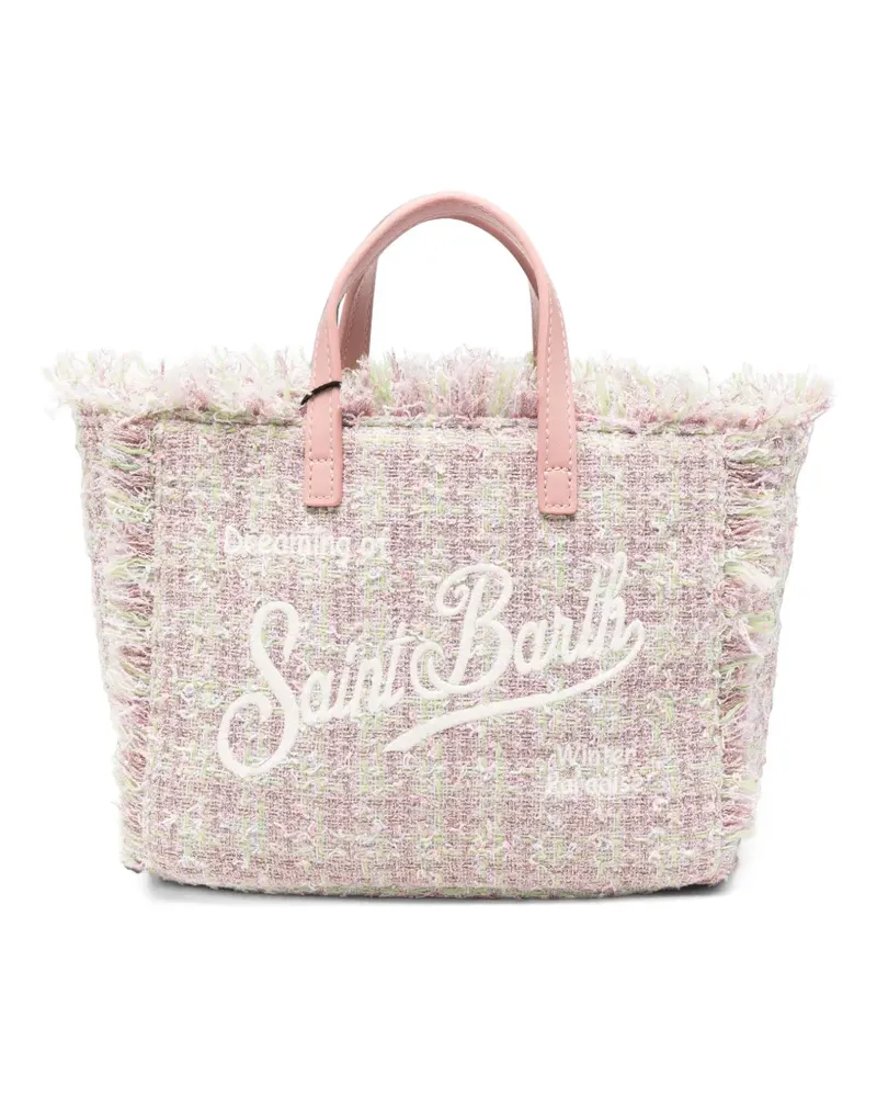 MC2 Saint Barth Mini Vanity Schultertasche aus ausgefranstem Tweed - Rosa Rosa