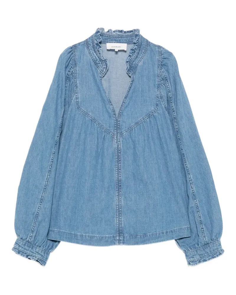 ba&sh Gerüschte Lay Jeansbluse - Blau Blau