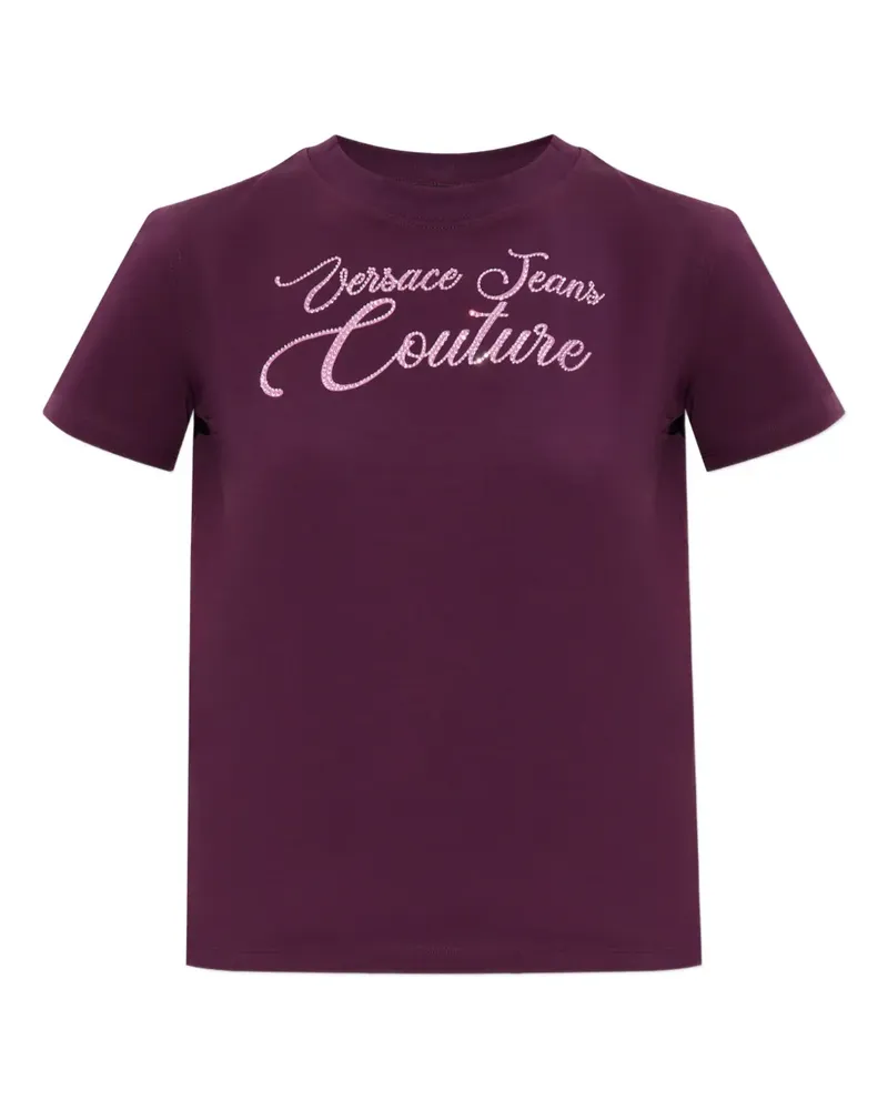 Versace Jeans T-Shirt mit Kristallen - Violett Violett
