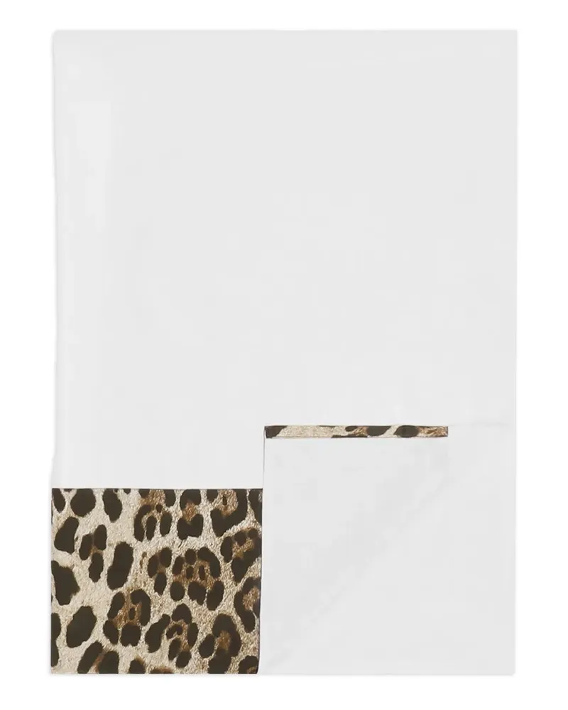 Dolce & Gabbana Satinlaken mit Leoparden-Print (300cm x 300cm) - Weiß Weiß