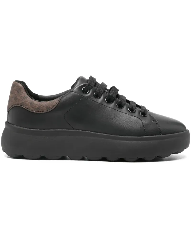 Geox Spherica leather sneakers - Schwarz Schwarz