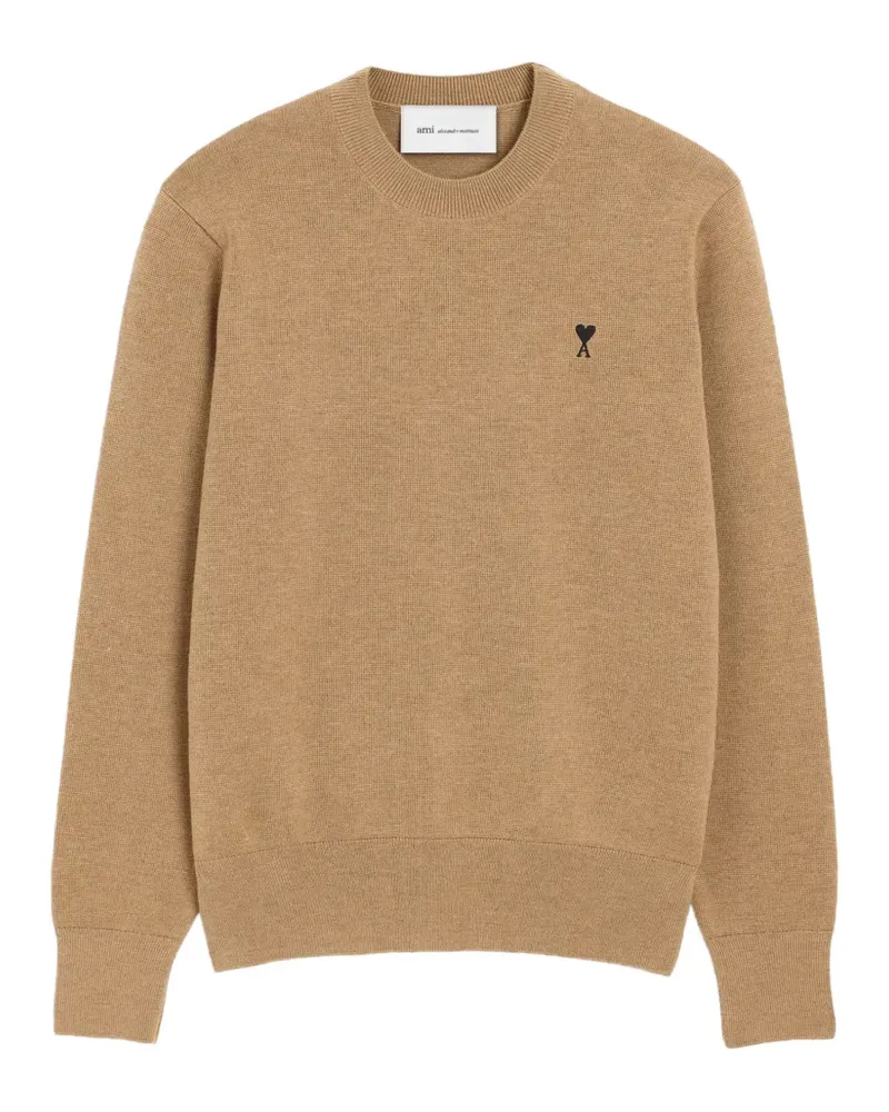 AMI Paris Ami de Coeur Pullover aus Wolle mit Rundhalsausschnitt - Nude Nude