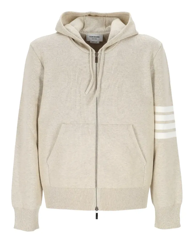 Thom Browne hooded stripe cotton sweater - Nude Nude