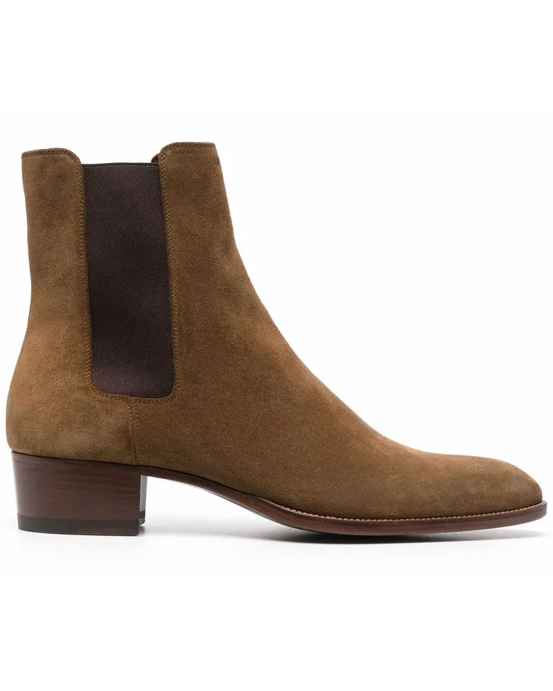 Saint Laurent Wyatt Chelsea-Boots 40mm Braun