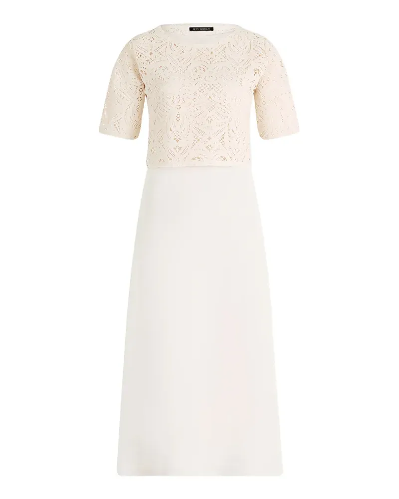Betty Barclay lace-overlay short-sleeve dress - Nude Nude