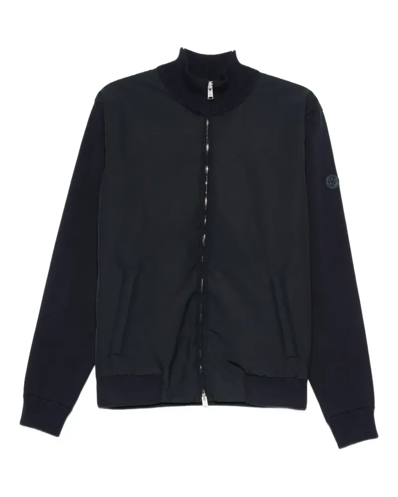 HUGO BOSS zip-front cotton sweater - Blau Blau