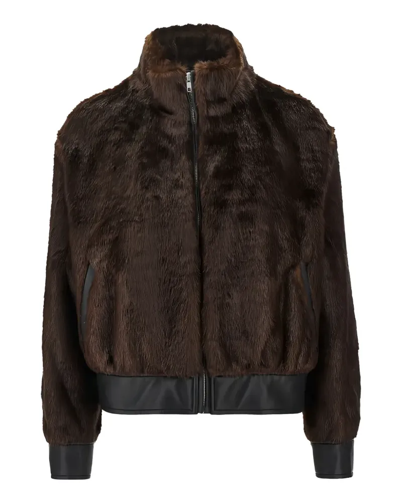 STAND Lula faux-fur bomber jacket - Braun Braun