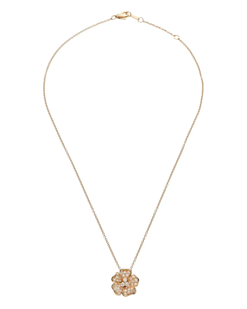 LEO PIZZO 18kt Flora Goldhalskette mit Diamanten - Rosa Rosa