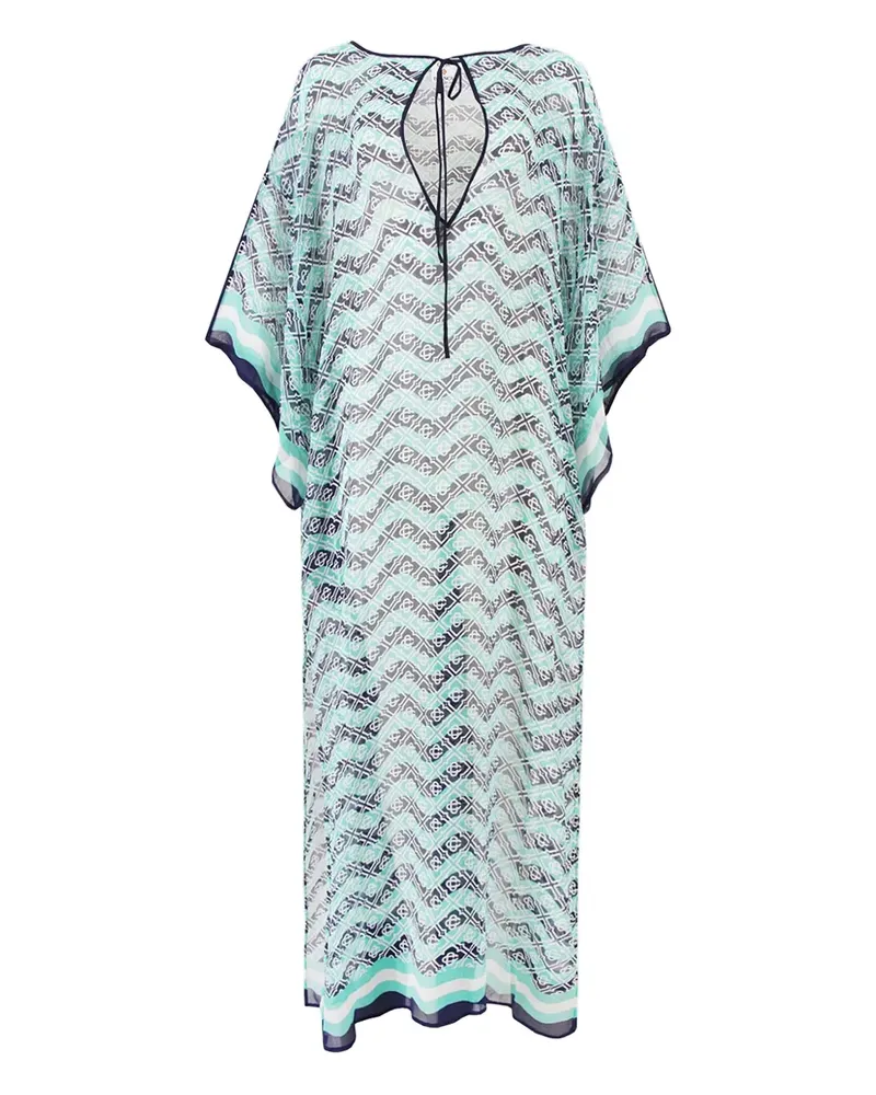 Casablanca Paris Strandkaftan mit Monogramm-Print - Grün Grün