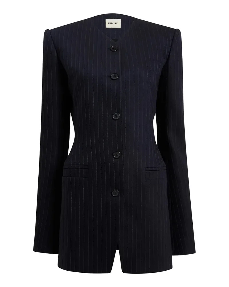 KHAITE Naran pinstripe button jacket - Blau Blau