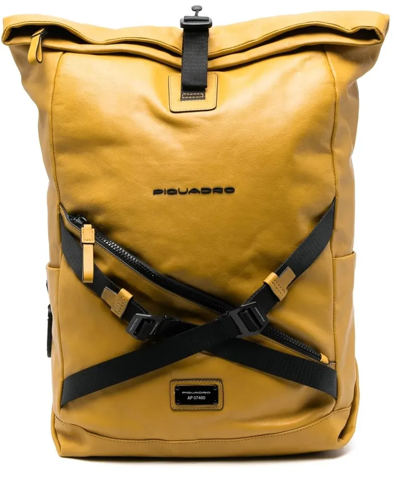 Piquadro Rucksack mit Logo-Prägung - Gelb Gelb