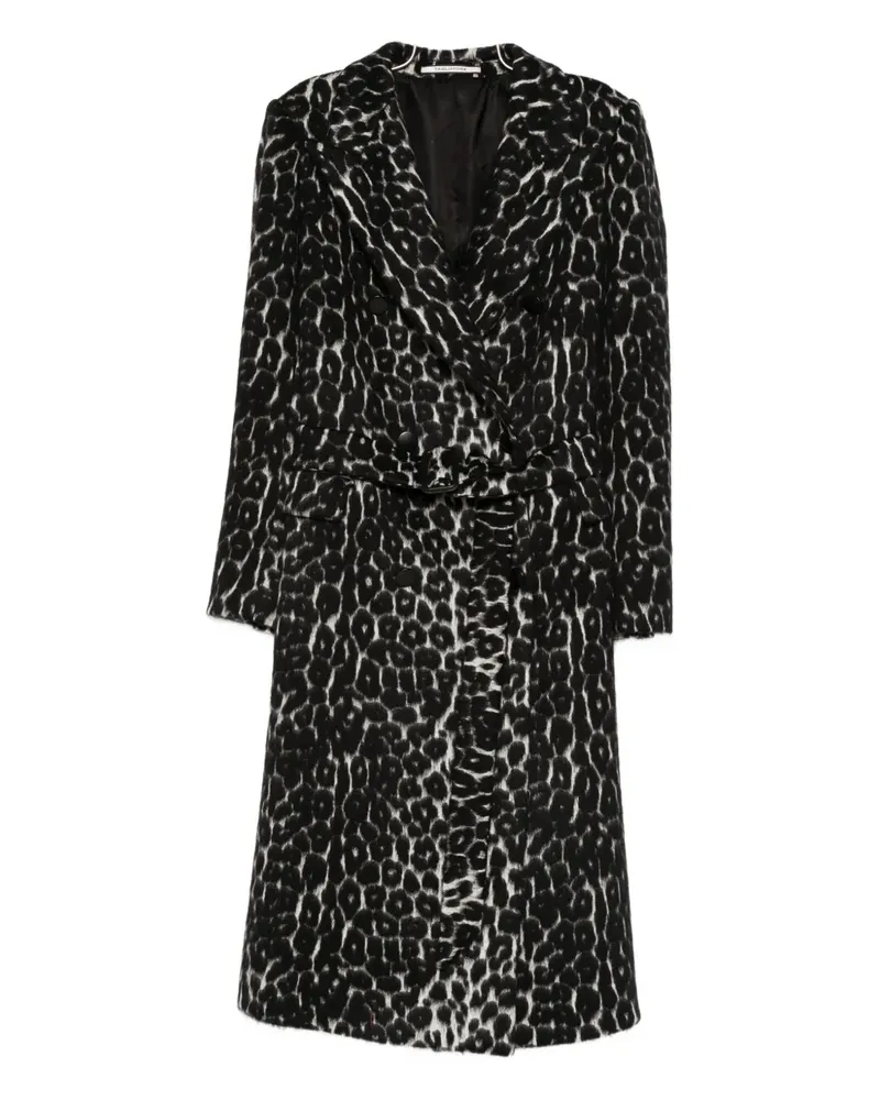 Tagliatore Mantel mit Leoparden-Print - Schwarz Schwarz