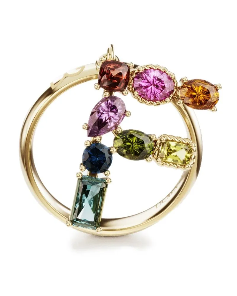 Dolce & Gabbana 18kt Rainbow Alphabet F Gelbgoldring Gold