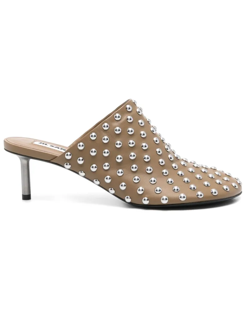 Jil Sander Mules mit Nieten 50mm - Grün Grün