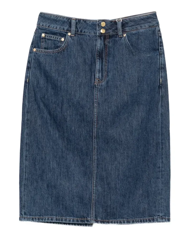 Gant double-button denim midi skirt - Blau Blau