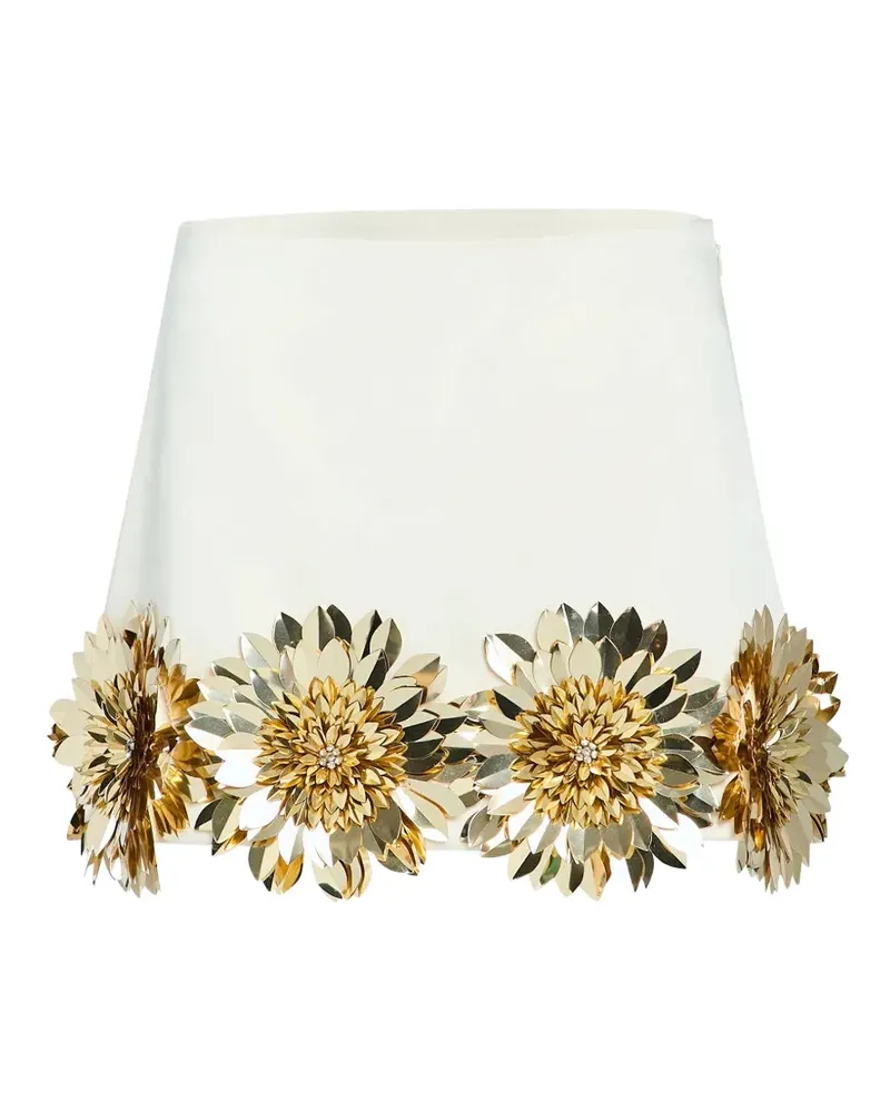 Retrofête The Gitte floral-embellished mini skirt - Nude Nude