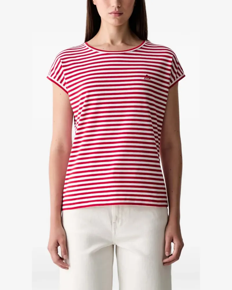 JOOP! Gestreiftes T-Shirt mit Stickerei - Rot Rot