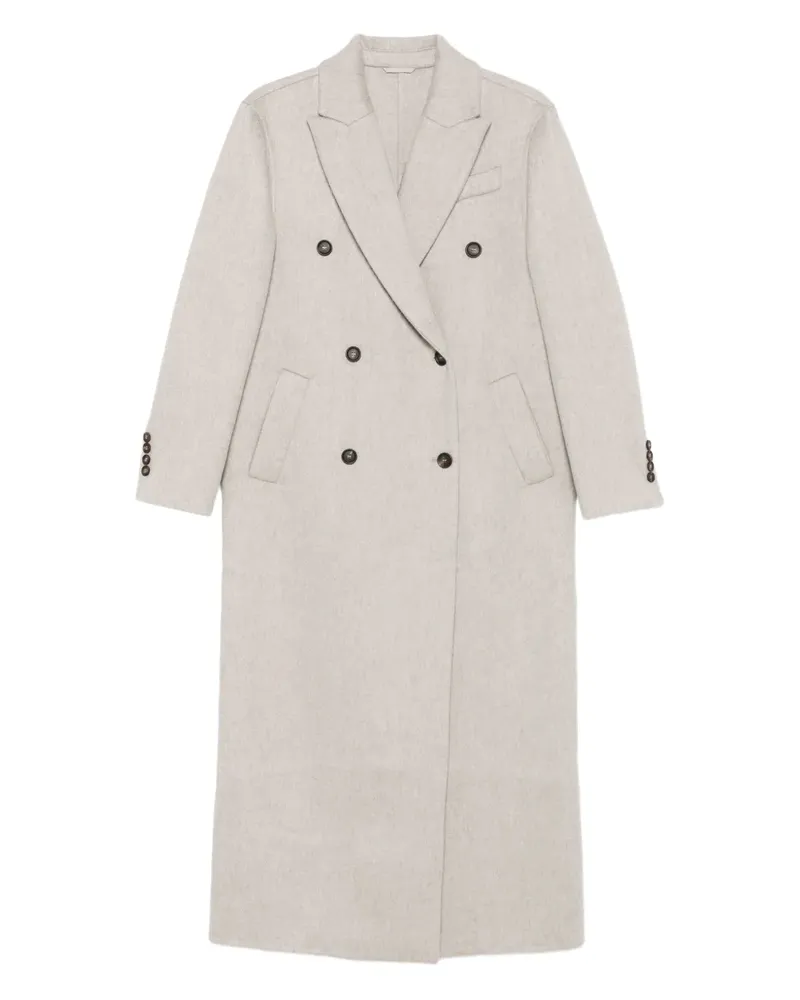 Brunello Cucinelli Doppelreihiger Mantel aus Kaschmir - Grau Grau