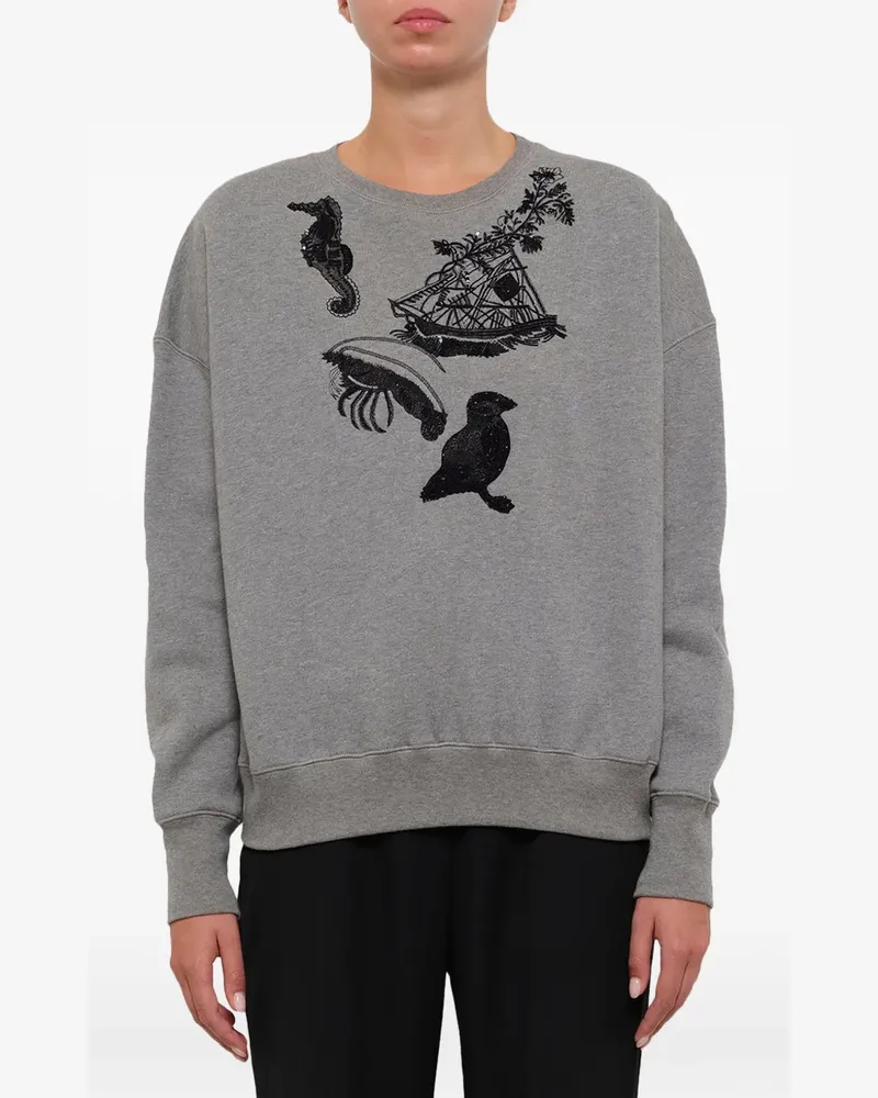 Alexander McQueen Sea Creature-embroidered sweatshirt - Grau Grau