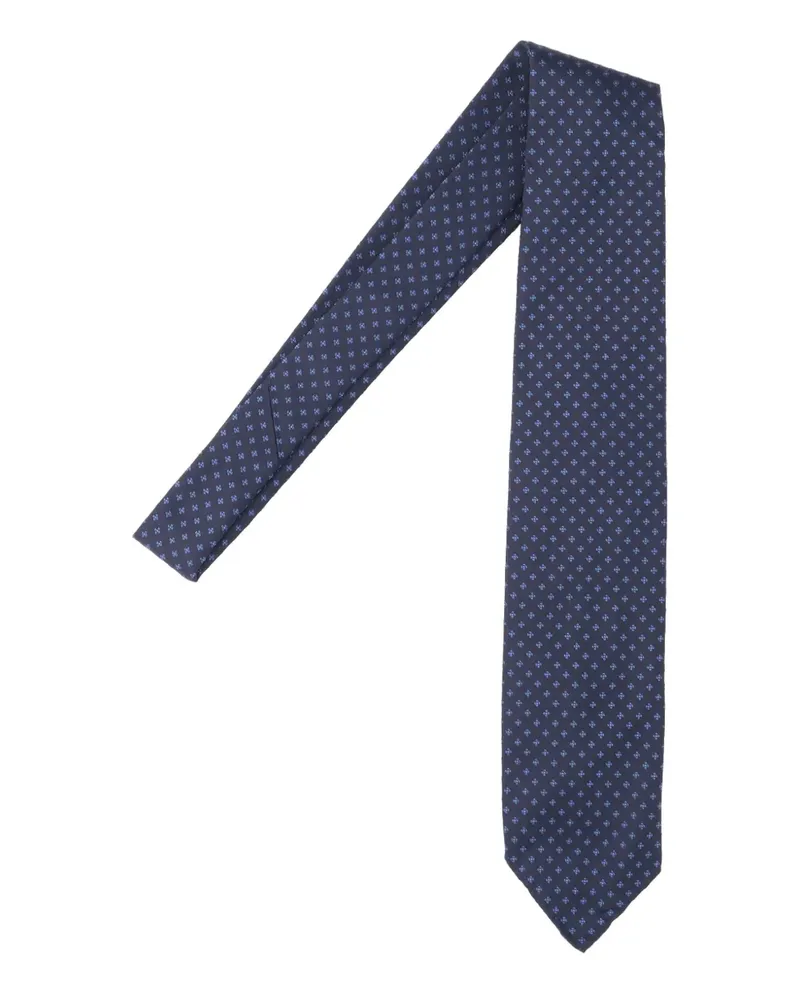 Cesare Attolini Gemusterte Krawatte - Blau Blau