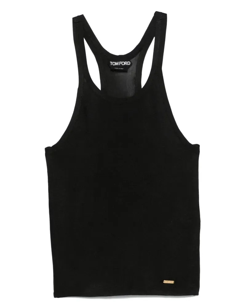 Tom Ford Tanktop mit Logo-Schild - Schwarz Schwarz