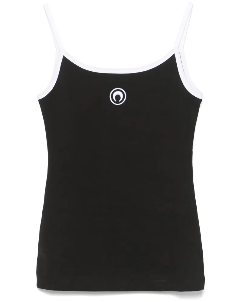 Marine Serre Geripptes Moon Logo Tanktop - Schwarz Schwarz