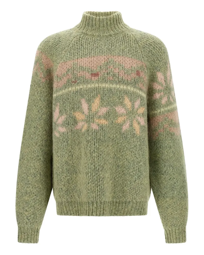 Magliano Stehkragen-Pullover mit Intarsienmuster - Grün Grün