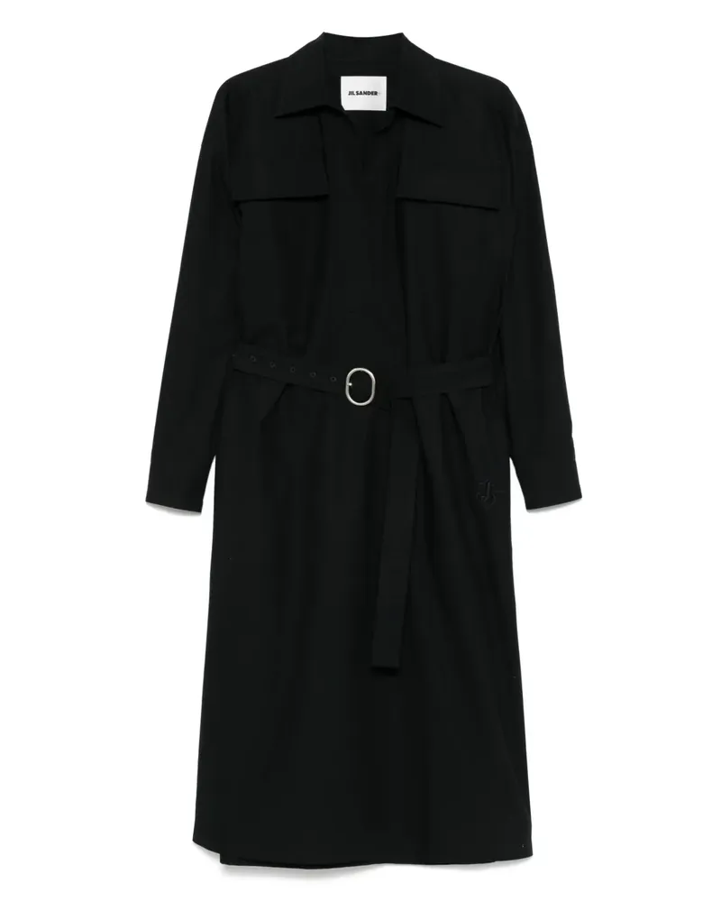 Jil Sander Midikleid aus Baumwolle - Blau Blau