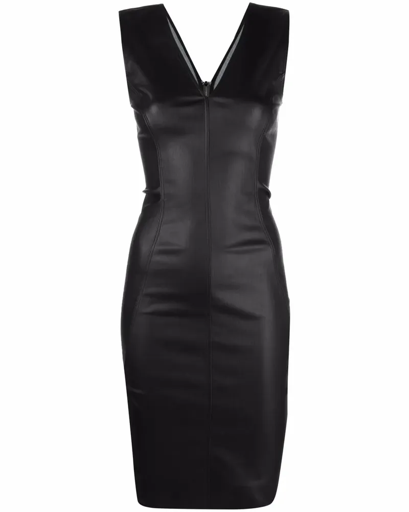 Rick Owens Kleid mit V-Ausschnitt - Schwarz Schwarz
