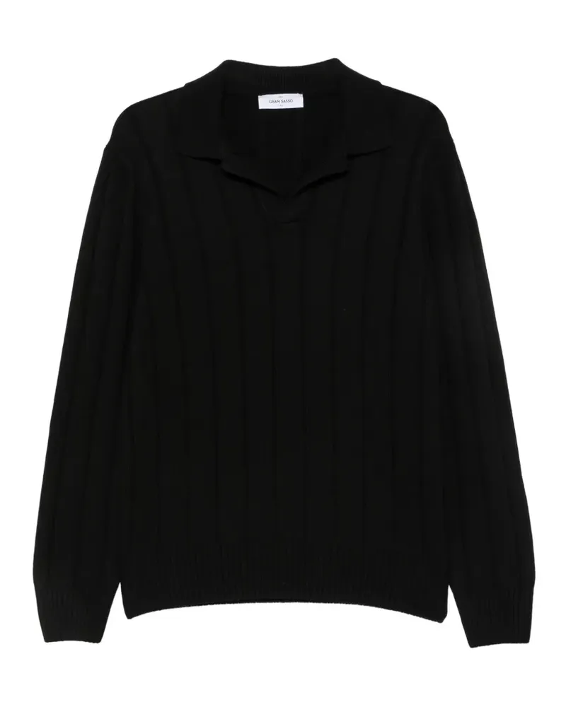 Gran Sasso Gerippter Strickpullover - Schwarz Schwarz