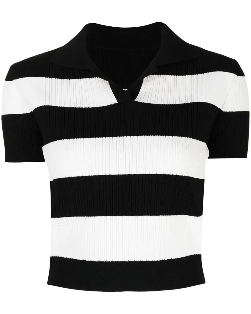 JUUN.J Cropped-Hemd mit Querstreifen - Schwarz Schwarz