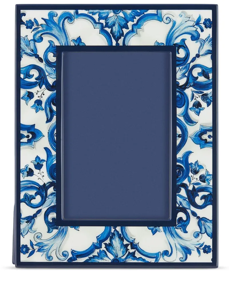 Dolce & Gabbana Bilderrahmen mit Majolica-Print - Blau Blau