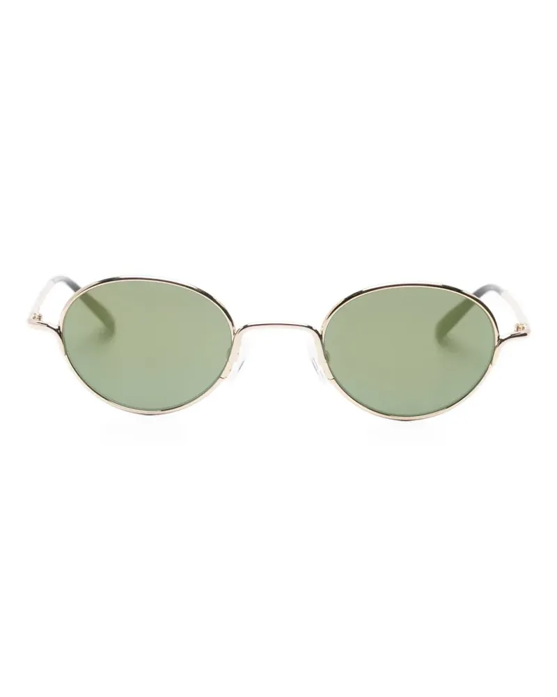 Alexander McQueen Sonnenbrille mit ovalem Gestell - Gold Gold