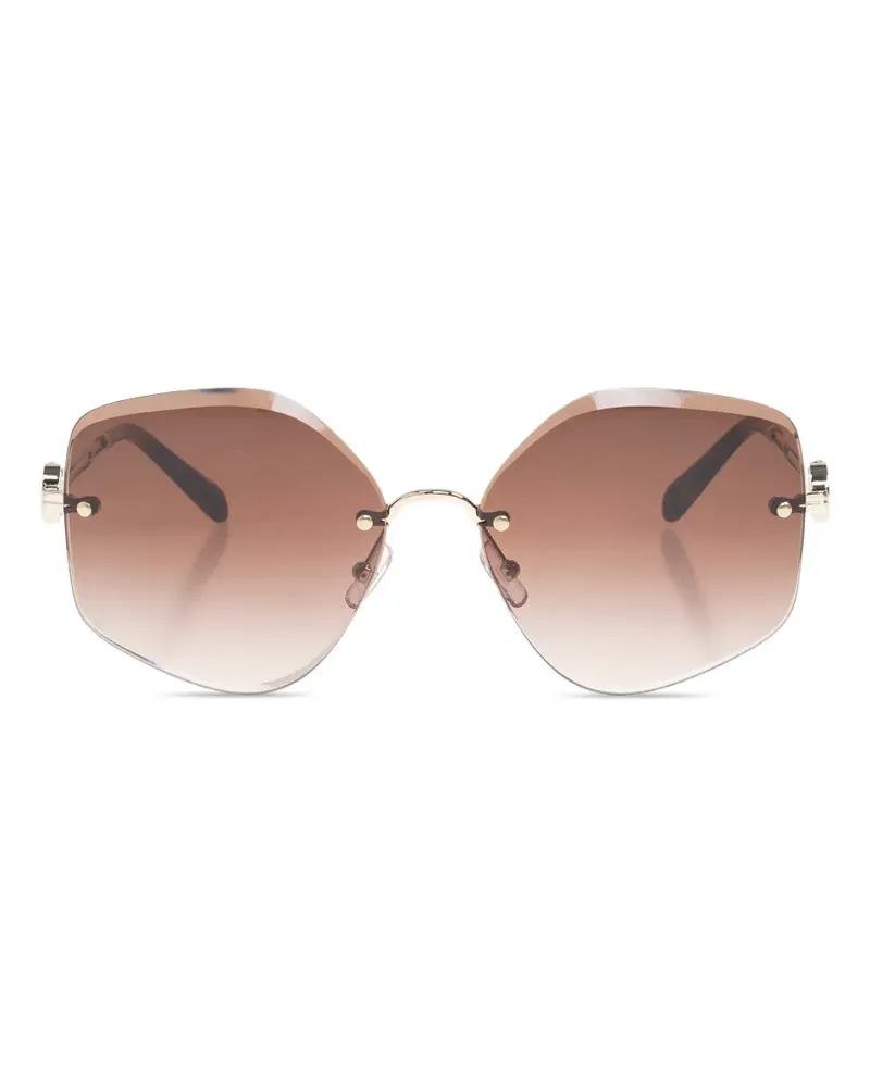 Tory Burch Sonnenbrille mit Oversized-Gestell - Rosa Rosa