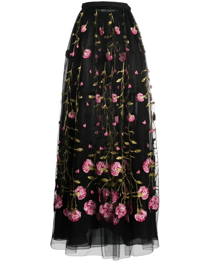 Giambattista Valli Bestickter Maxirock aus Tüll - Schwarz Schwarz