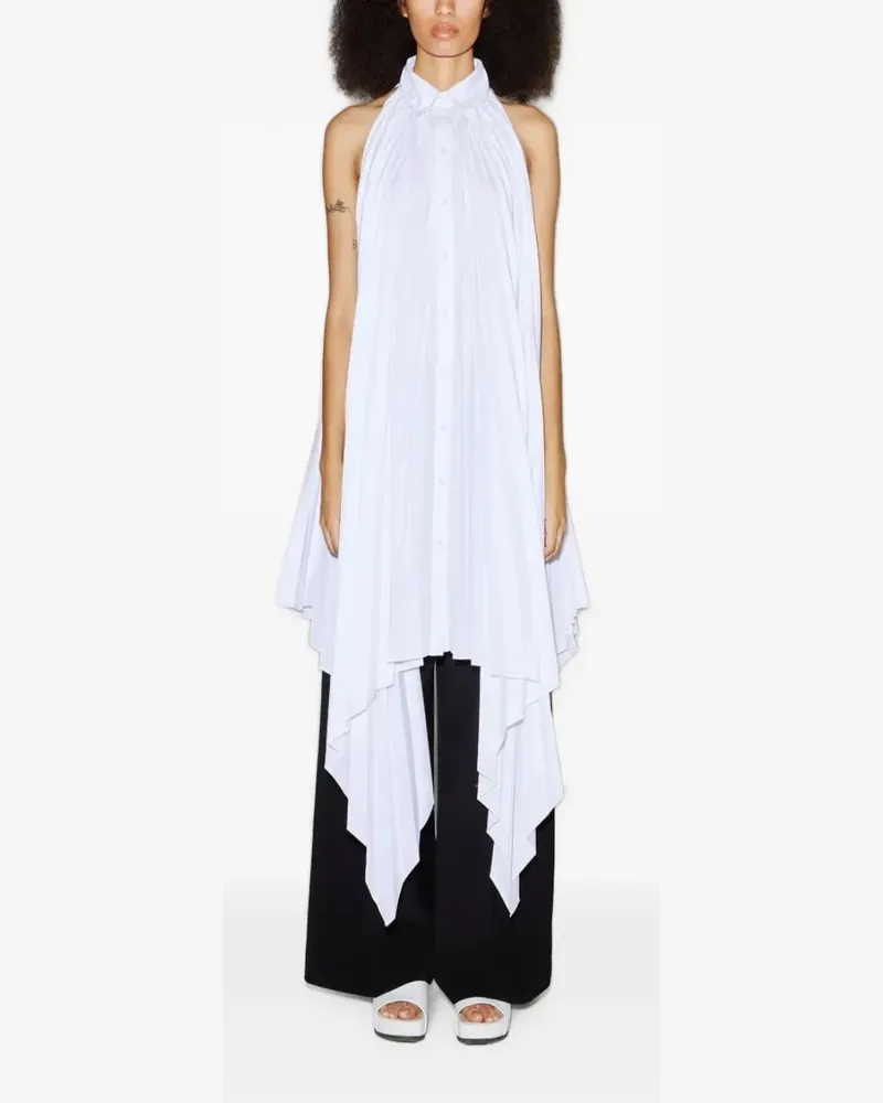 Rosetta Getty pleated asymmetric shirt dress - Weiß Weiß