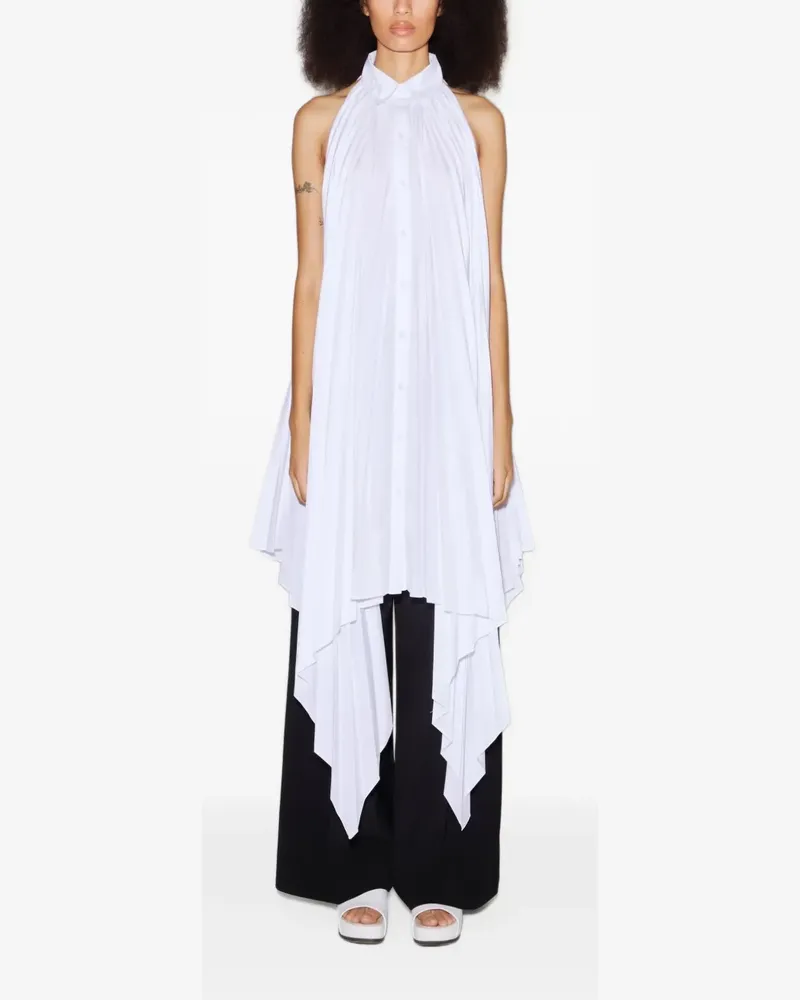 Rosetta Getty Asymmetrisches Hemdkleid mit Falten - Weiß Weiß